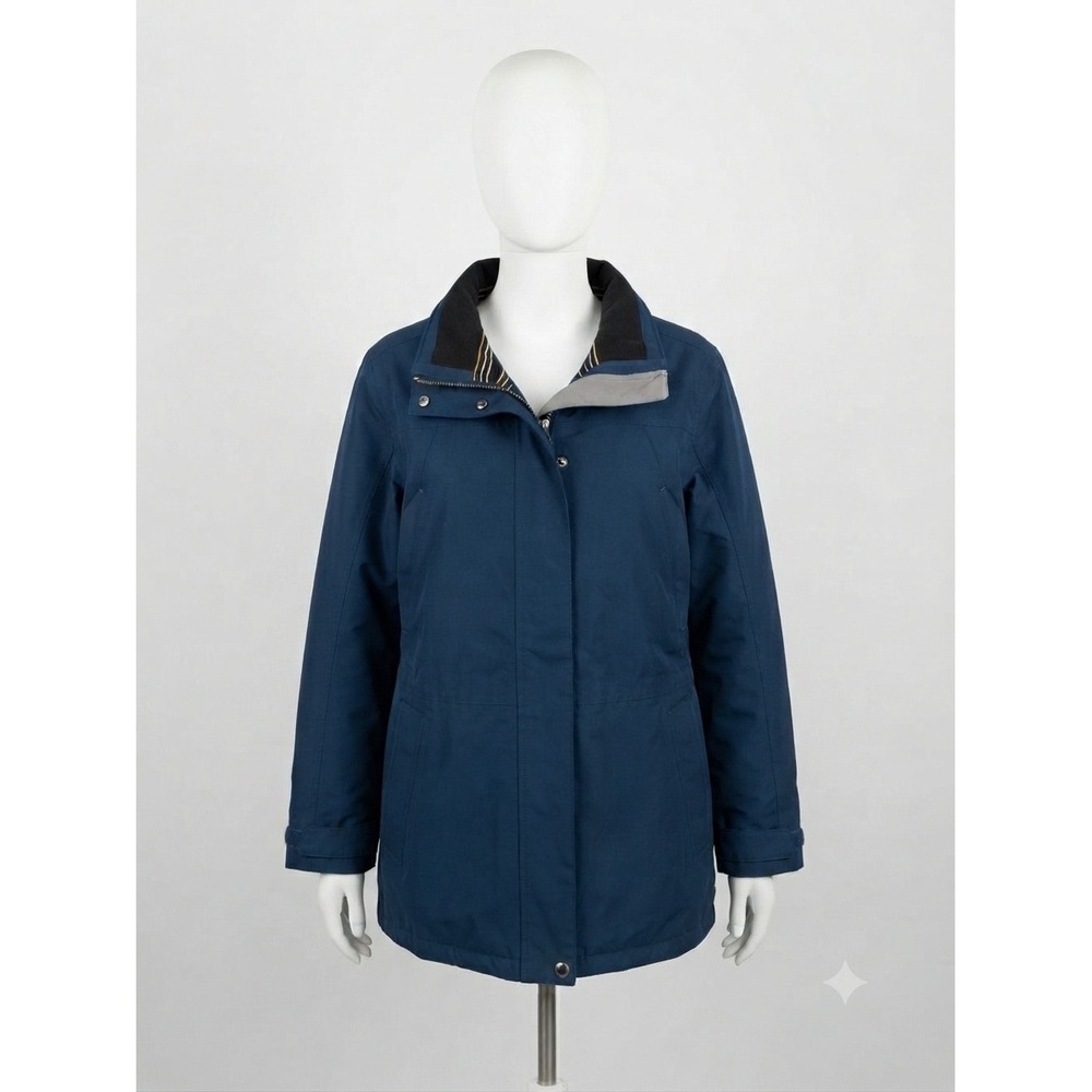 Lands End‎ Squall Jacket Womens 1X Blue Waterproof Windproof Fleece Lined Parka